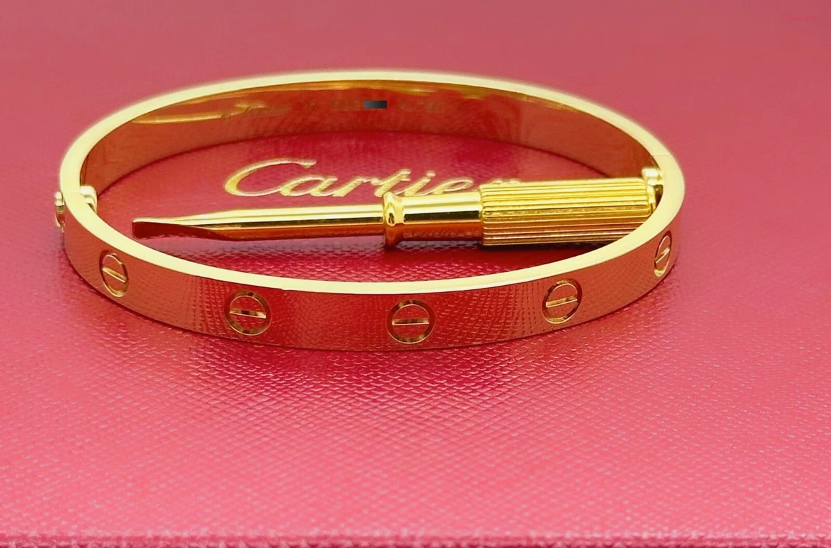 CARTIER 18K YELLOW GOLD PANTHERE SIZE 17 BANGLE BRACELET | eBay