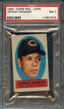 1963 TOPPS PEEL-OFFS JOHNNY ROMANO PSA NM 7 