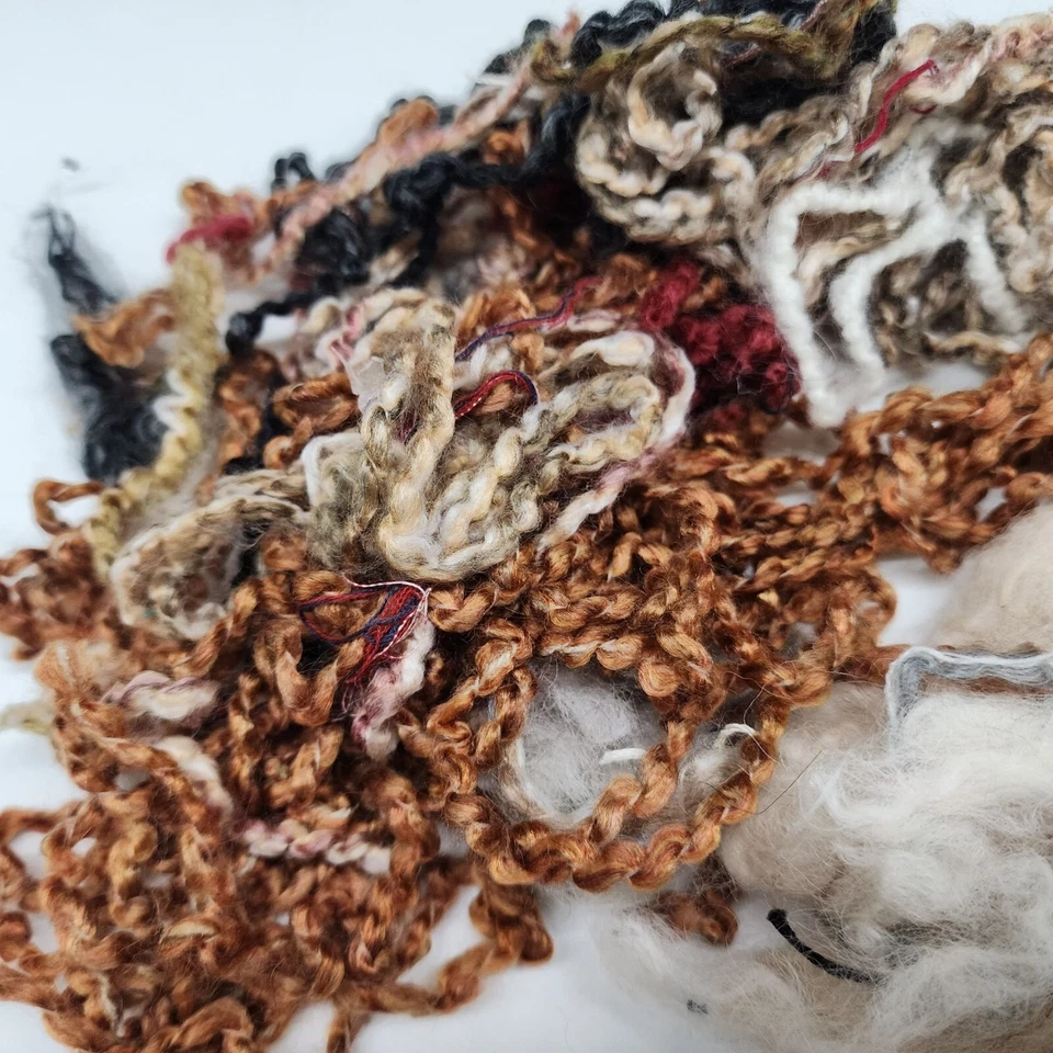 Throwsters Waste Hand Dyed Silk Wool Cotton Scrap Fibers For Crafting & Felting - Image 4 of 4