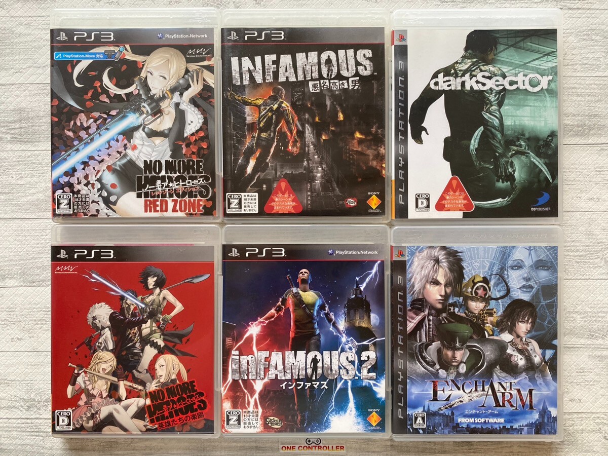 その他 PS3 SONY PS3 No More Heroes & inFamous & Dark Sector & Enchant Arm set