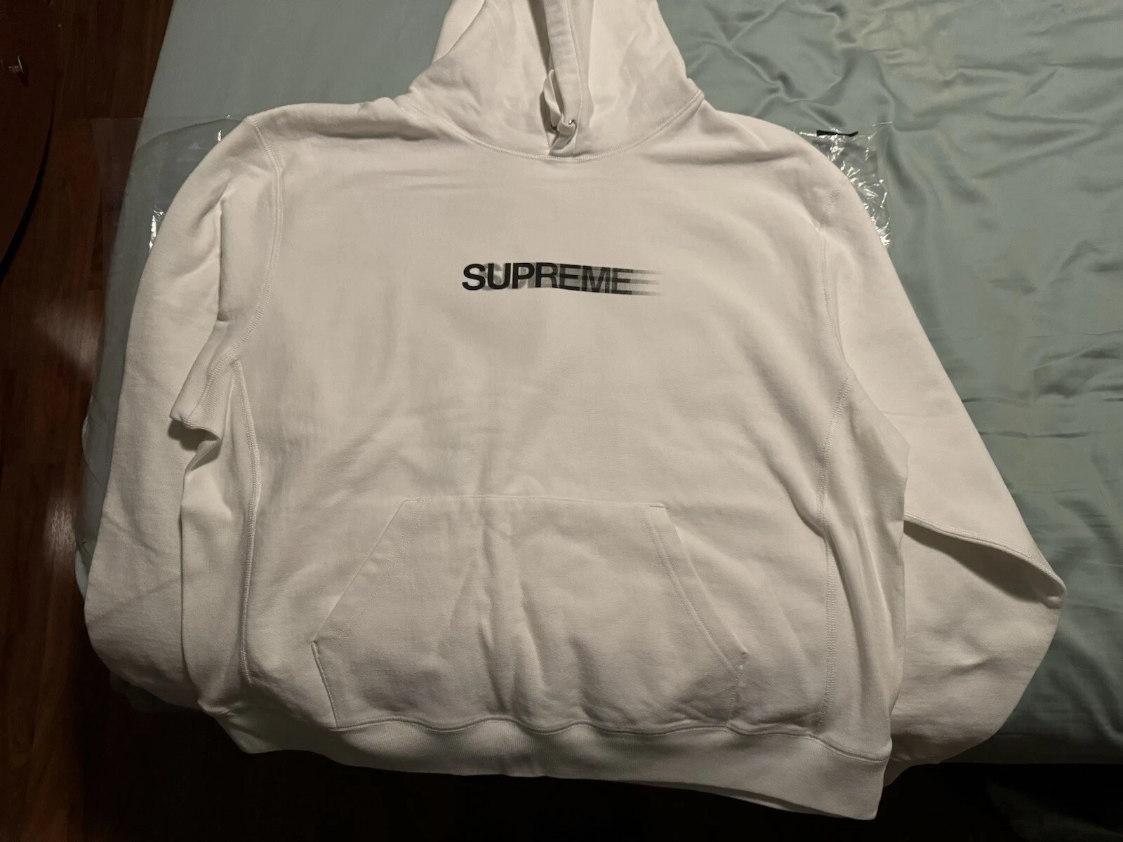 Sweat à capuche Supreme SS23 Motion Logo blanc taille M