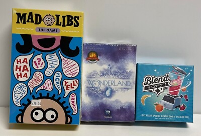 Board Game Mixed Lot of 3 Games Wonderland Blend Off Mad Libs All New Sealed!