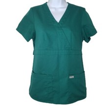 Greys Anatomy Small Scrub Top Green Short Sleeve Pockets By Barco Medical Nurse