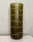 Large Signed Vintage Alfredo Barbini Smoked Green Murano Italian Art Glass Vase