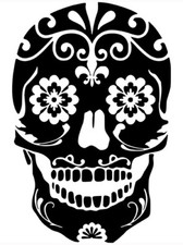 Sugar Skull Day Of The Dead Wall Car Truck Window Laptop Vinyl Decal Sticker