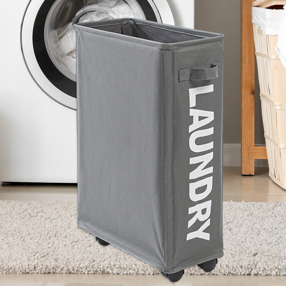 Rolling Laundry Basket with Wheels Yoga Storage Basket Foldable