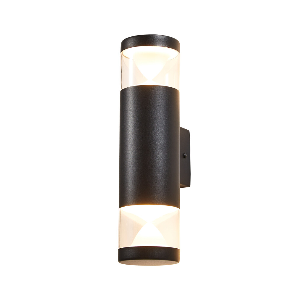 Litecraft Nura Wall Light Outdoor IP44 Up & Down 4 Watt LED - Black Clearance