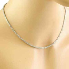 18Ct Round Cut 4 Prong 3mm Lab Created Diamond Tennis Necklace 18"