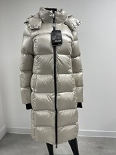 Pajar Solstice Long Channel Quilted Puffer Coat In Champagne