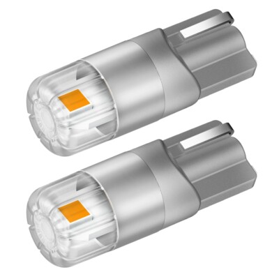 2 PC LED Amber Side Marker Light Bulbs Bright Yellow T10 194 168 SMD CANBUS A