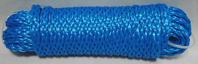 Blue Hollow Braid Utility Rope - 1/4" X 40 Ft, Marine Grade For Boat, Dock & Anchor Lines