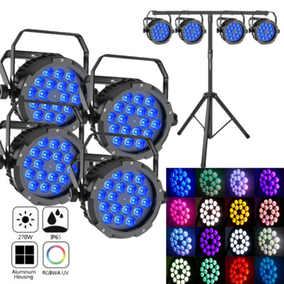 LED IP67 Outdoor RGBWAUV Par Wash Light DJ Garden Club Stage Lighting w/Case