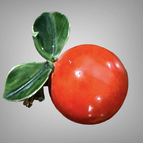 Vintage Signed Original by Robert Enamel FRUIT APPLE Pin Brooch