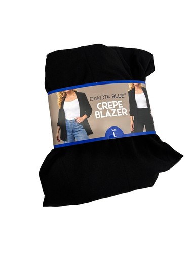 NEW WOMEN DAKOTA BLUE OPEN CREPE BLAZER JACKET! RUCHED CRINKLE SLEEVES(Black ) - Bild 2 von 3