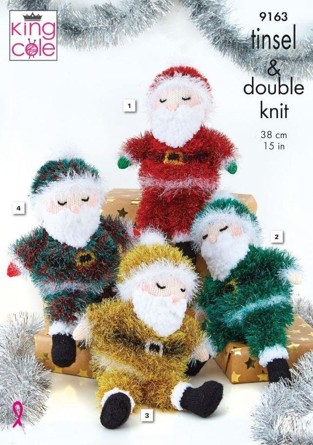 King Cole Tinsel Chunky Knitting Pattern - 9163 Sleeping Santas - Image 7