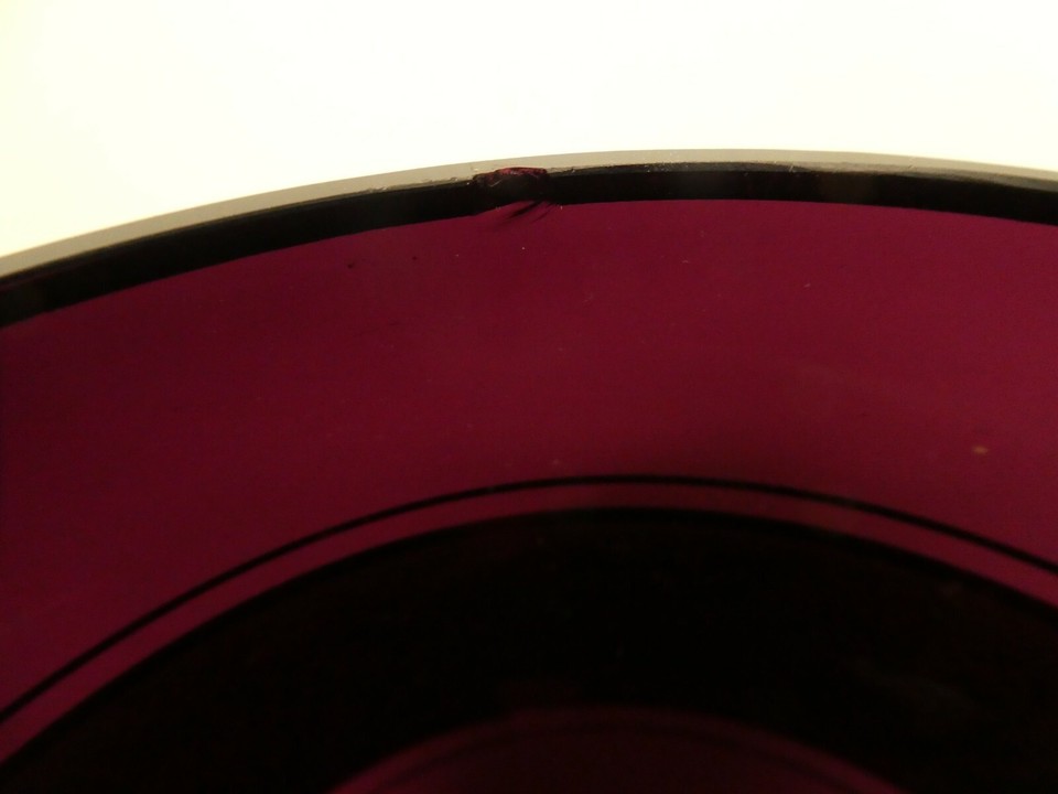 VINTAGE PURPLE AMETHYST GLASS GOLD LEAF DECORATED MID CENTURY VASE eBay