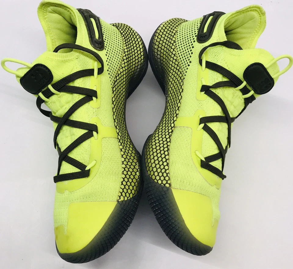 Under Armour Curry 6 Youth Size 6Y Shoes Coy Fish Neon 3020415-302 Volt Black - Image 3 of 4