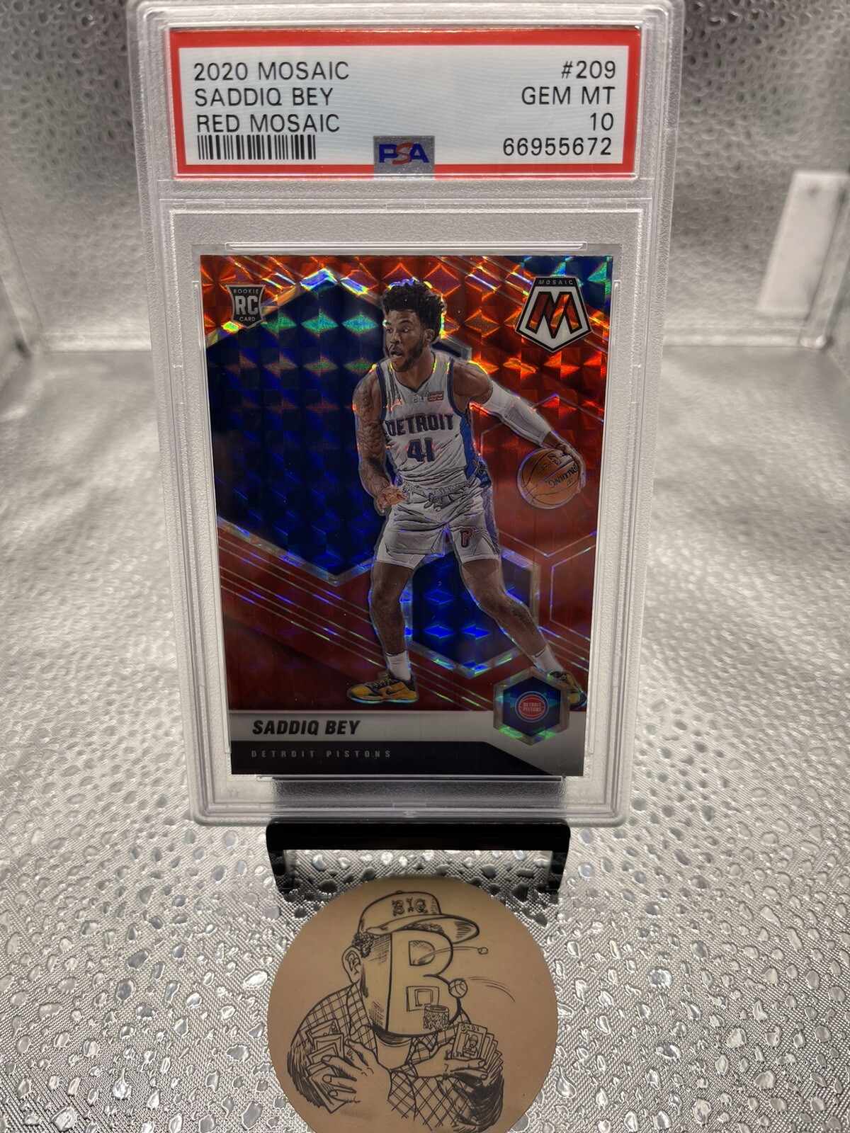2020-21 SADDIQ BEY Panini Mosaic #209 RED MOSAIC PSA 10 RC Atlanta Hawks!!!!