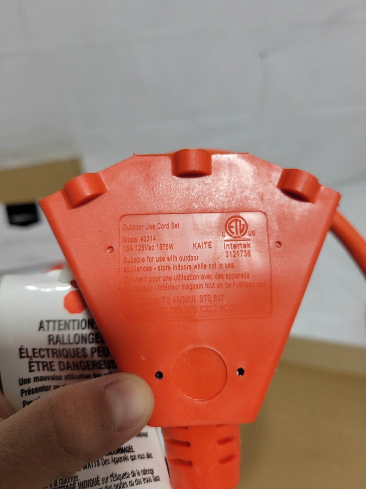 LOT OF 5 AmazonBasics 12/3 Outdoor Extension Cord with 3Outlets