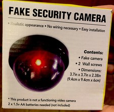 Dummy Camera Fake Security CCTV Dome Camera Flashing Red LED Light In Outdoor