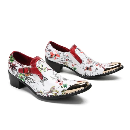 Zapatos de cuero para hombre para peluquería de negocios británicos altura elevada zapatos de boda - Imagen 5 de 9
