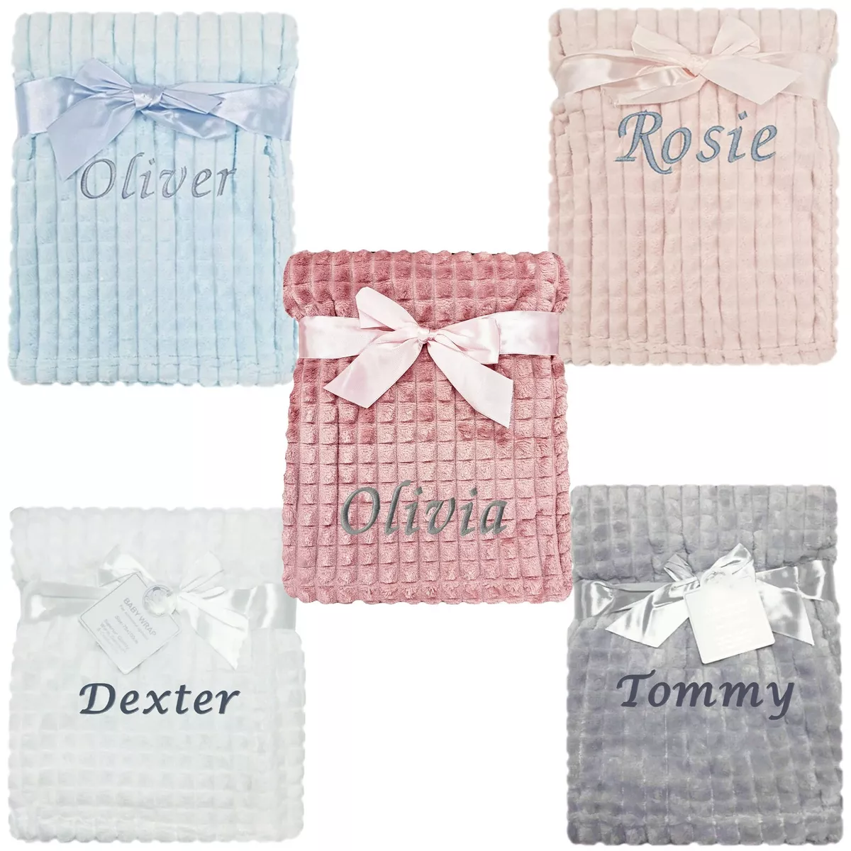 White personalised baby blanket sale