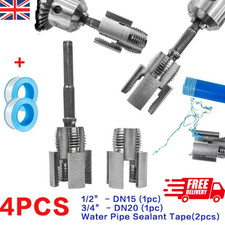 2x Integrated Internal and External Pipe Threading Tool Set 3/4 inch 1/2 inch