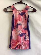 More Than Magic pink purple sleeveless shorts pull on leotard girls XS 4/5
