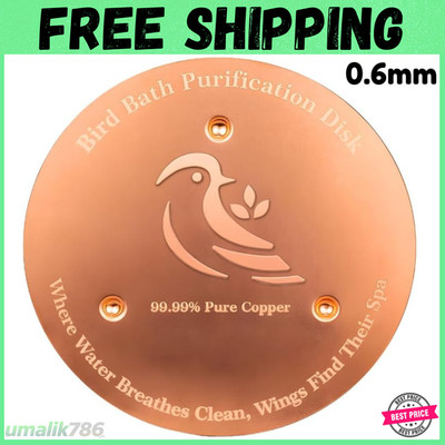 Bird Bath Copper Disk 06mm Pure Copper Water Cleaner for Outdoor Bird Bath Bowls