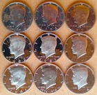 1976 1990 Half Dollar Lot Of 9 John F Kennedy S MINT Clad Proof Set Half Dollars