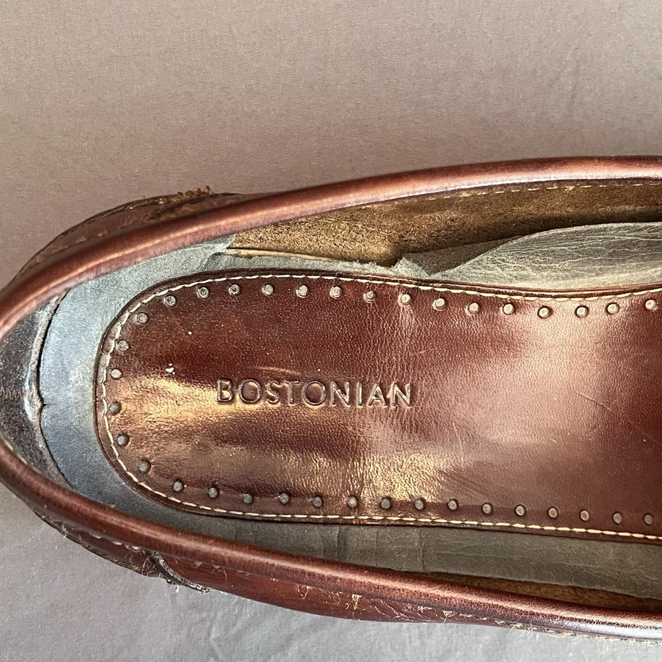 Bostonian Men's Size 13EEE VTG Kilted TAN Brown Leather Tassel Dress Loafers VG - Image 4 of 4