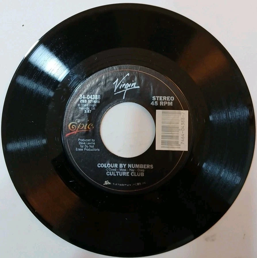 Culture Club~Color By Numbers~Miss Me Blind~1983 Virgin 45rpm Vinyl Record - Image 4 of 4