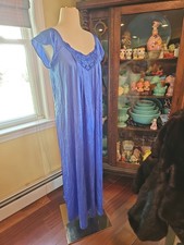 Vintage Vanity Fair Nightgown Lingerie Royal Blue Sz M Petite Nwot