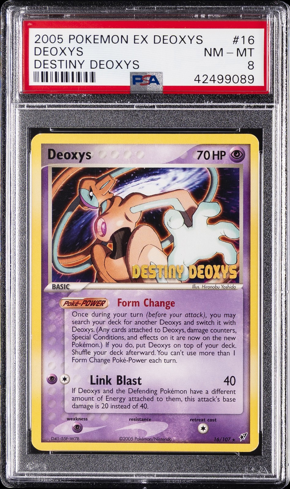 2005 POKEMON EX DEOXYS DESTINY DEOXYS #16 DEOXYS PSA 8