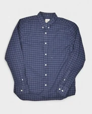 Flint and Tinder Shirt Mens Medium Blue Plaid Flannel Cotton Button Down Collar