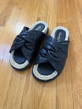 Christian Dior Black Cannage Quilted Leather D-twist Slides Sandals Size 38 New