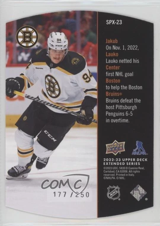 2022 Extended Series 1997-98 SPx Retro Rookies Bronze /250 Jakub Lauko Rookie RC - Image 2 of 2