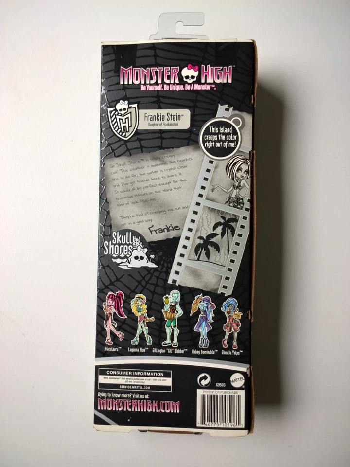 Monster High: Frankie Stein - Skull Shores - Black&White X0539 Mattel 2011 - Bild 4 von 4