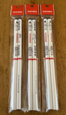 Honda ASIMO Pencils YX105 Vintage Japan Unused Set of 3 Official Honda Robot