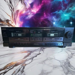 AIWA AD-WX515 Stereo Dual Cassette Deck AMTS Auto Reverse Serviced Works Nice