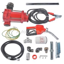 Red High Flow Fuel Transfer Pump 10GPM 12V w/ Auto Nozzle for Gasoline Kerosene