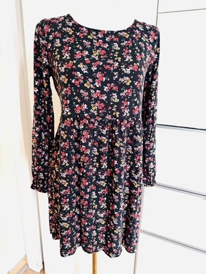 Hemdblusenkleid Kleid L Ethno Shirtkleid Tunika Retro Hippie Blumen - Bild 1 von 4
