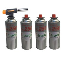 CANNELLO Mini BRUCIATORE Torcia Saldatore Gas Fiamma OSSIDRICA 4 CARTUCCE A Gas