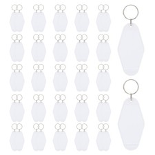 50pcs Sublimation Keychain Blanks Vintage Motel Hotel Keychains, White