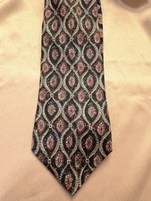 Vintage 90's NWOT Tommy Hilfiger Men's 100% Silk Tie Black/Red/Gold Made in USA