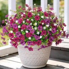 Ammyoo Artificial Flowers for Outdoors Spring Decoration, 12 Bundles Fake Flower