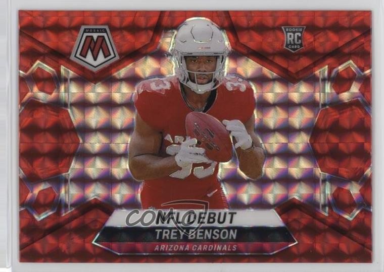 2024 Panini Mosaic NFL Debut Red Mosaic Prizm Trey Benson #277 Rookie RC oe2