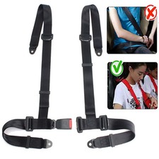 Black 2 4 Point Sport Quick Release Safety Seat Belt Harness Racing Car Utv