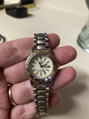 Seiko Lorus Sports Lumibrite Dive Watch Women 28mm Luminous Dial  two tone