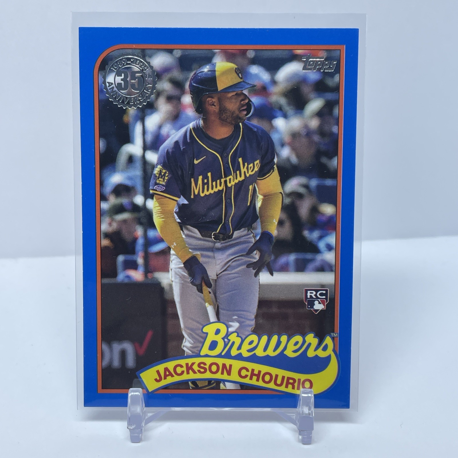 2024 Topps Update 1989 Topps Jackson Chourio RC Blue Parallel 89US-44 Brewers